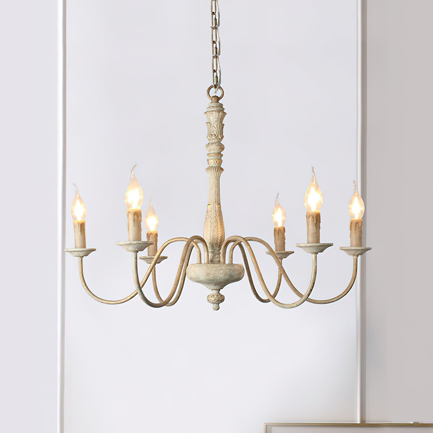 Ljomuvyi Lustre Traditionnel En Métal Et Bois De Style Ferme
