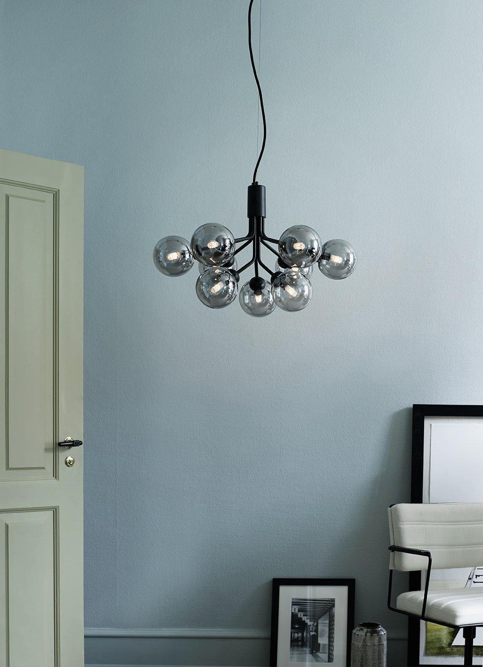 Lustra Suspension en Verre Globe Cluster Laiton