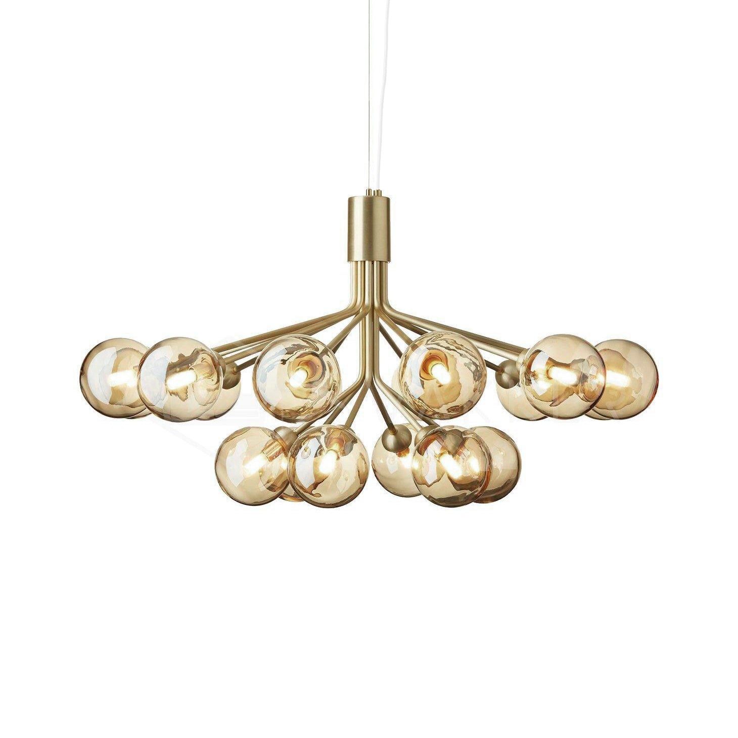 Lustra Suspension en Verre Globe Cluster Laiton