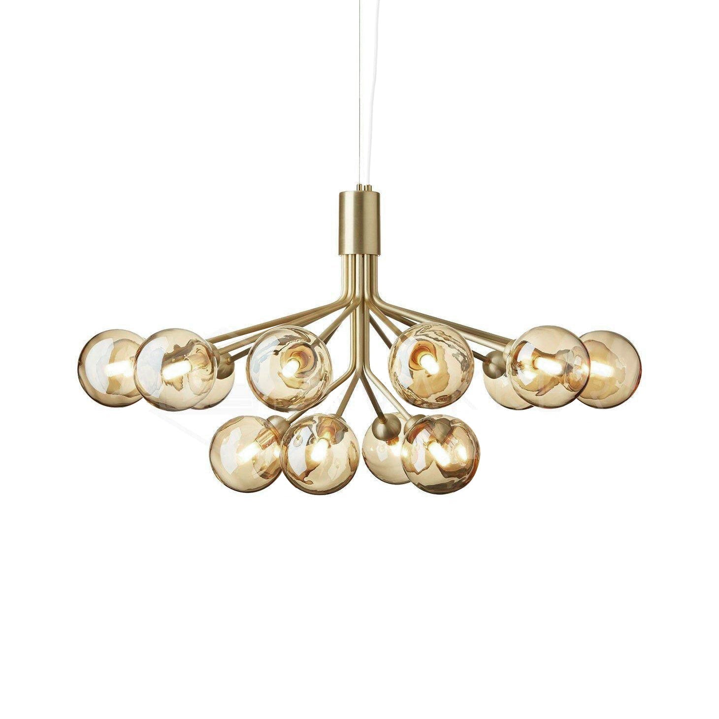 Lustra Suspension en Verre Globe Cluster Laiton