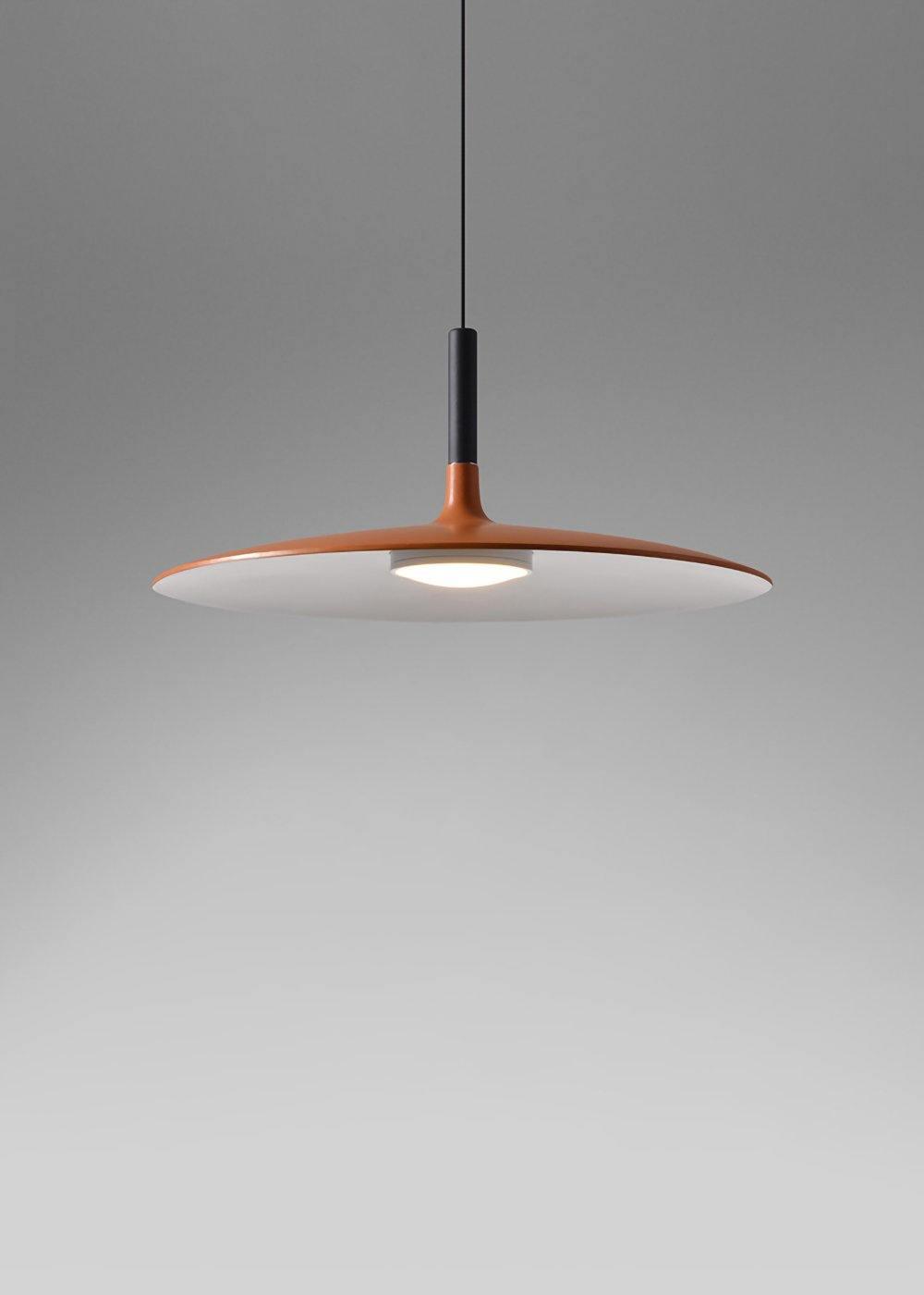 Lustra Suspension Lampe Disque Plat en Aluminium