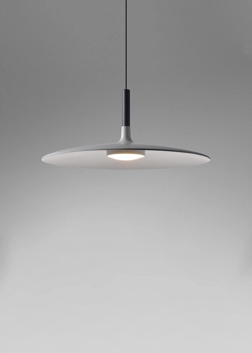 Lustra Suspension Lampe Disque Plat en Aluminium