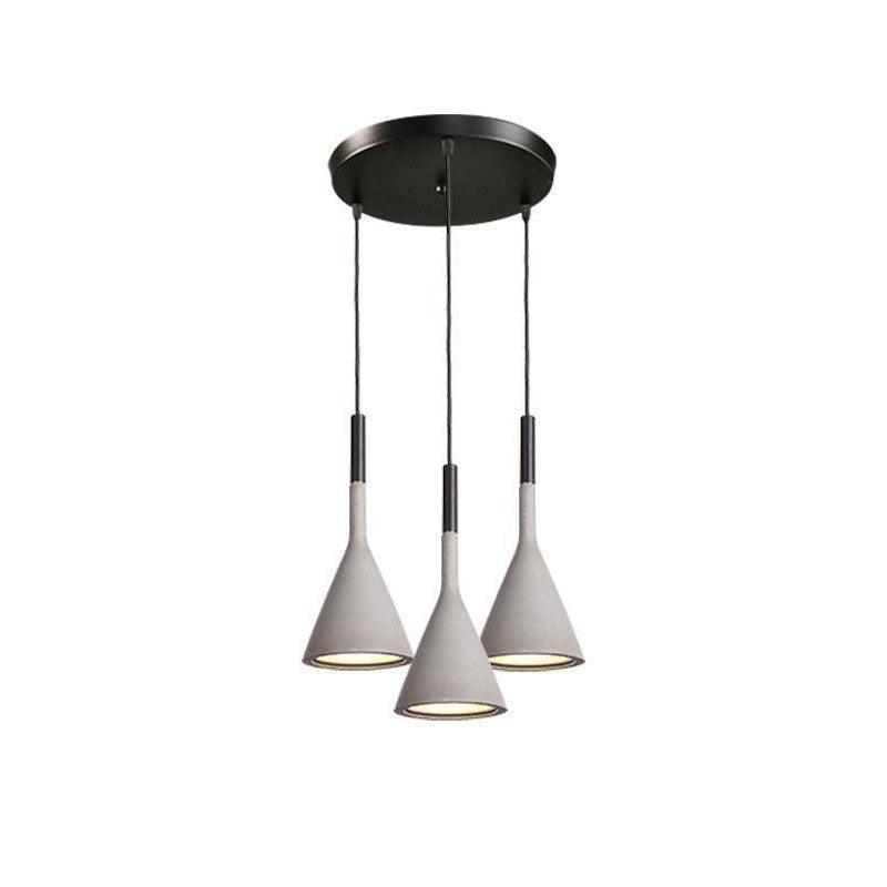 Solara Lampe suspendue conique en béton industrielle