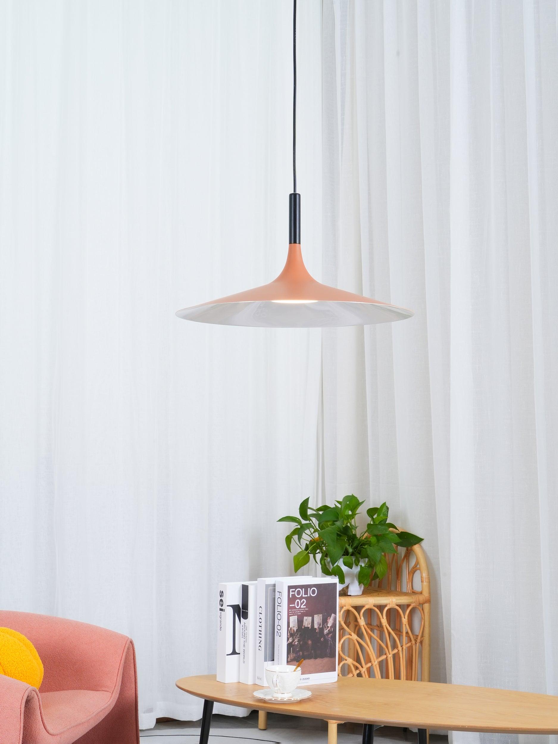 Lustra Suspension Lampe Disque Plat en Aluminium
