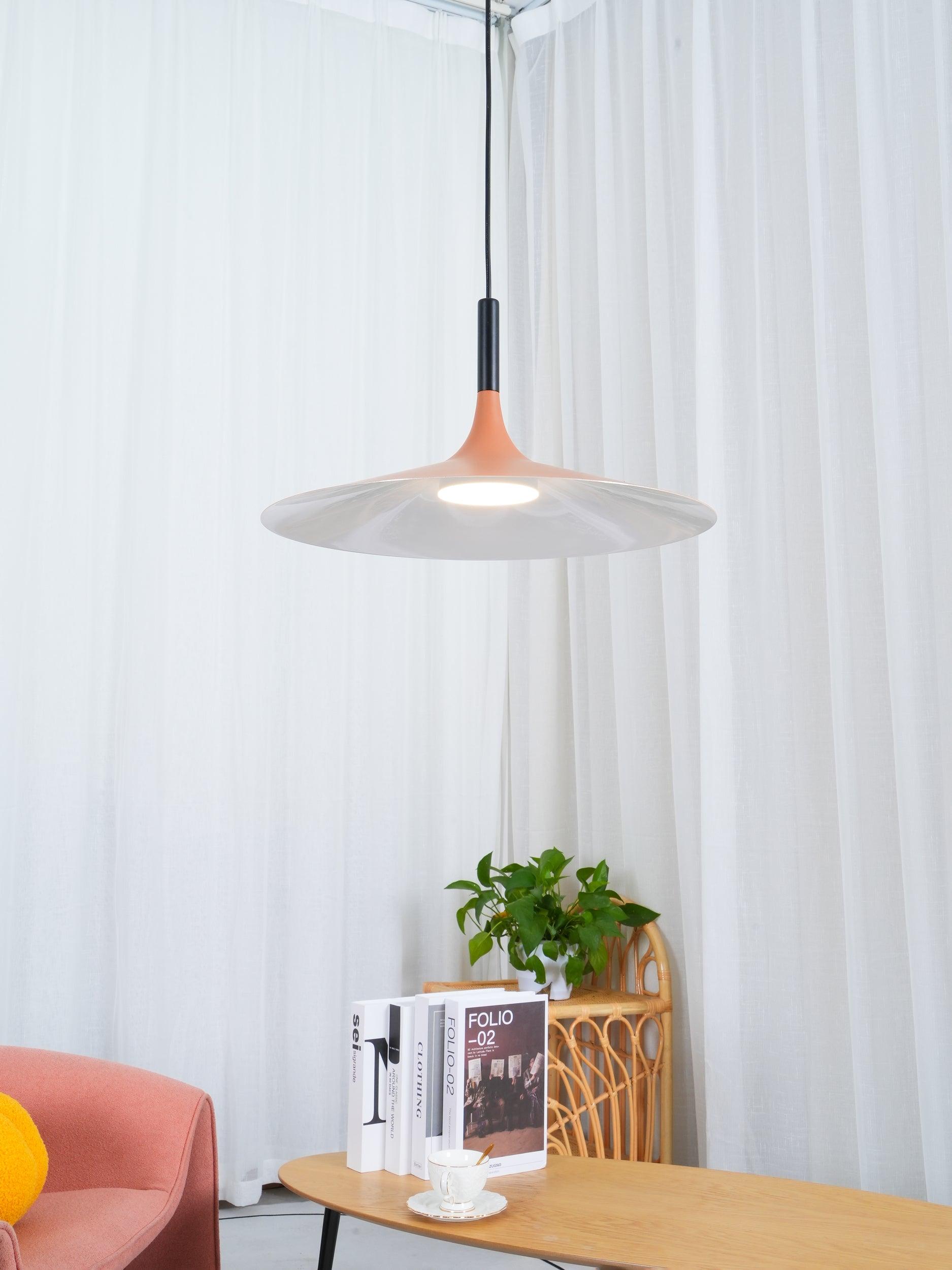 Lustra Suspension Lampe Disque Plat en Aluminium