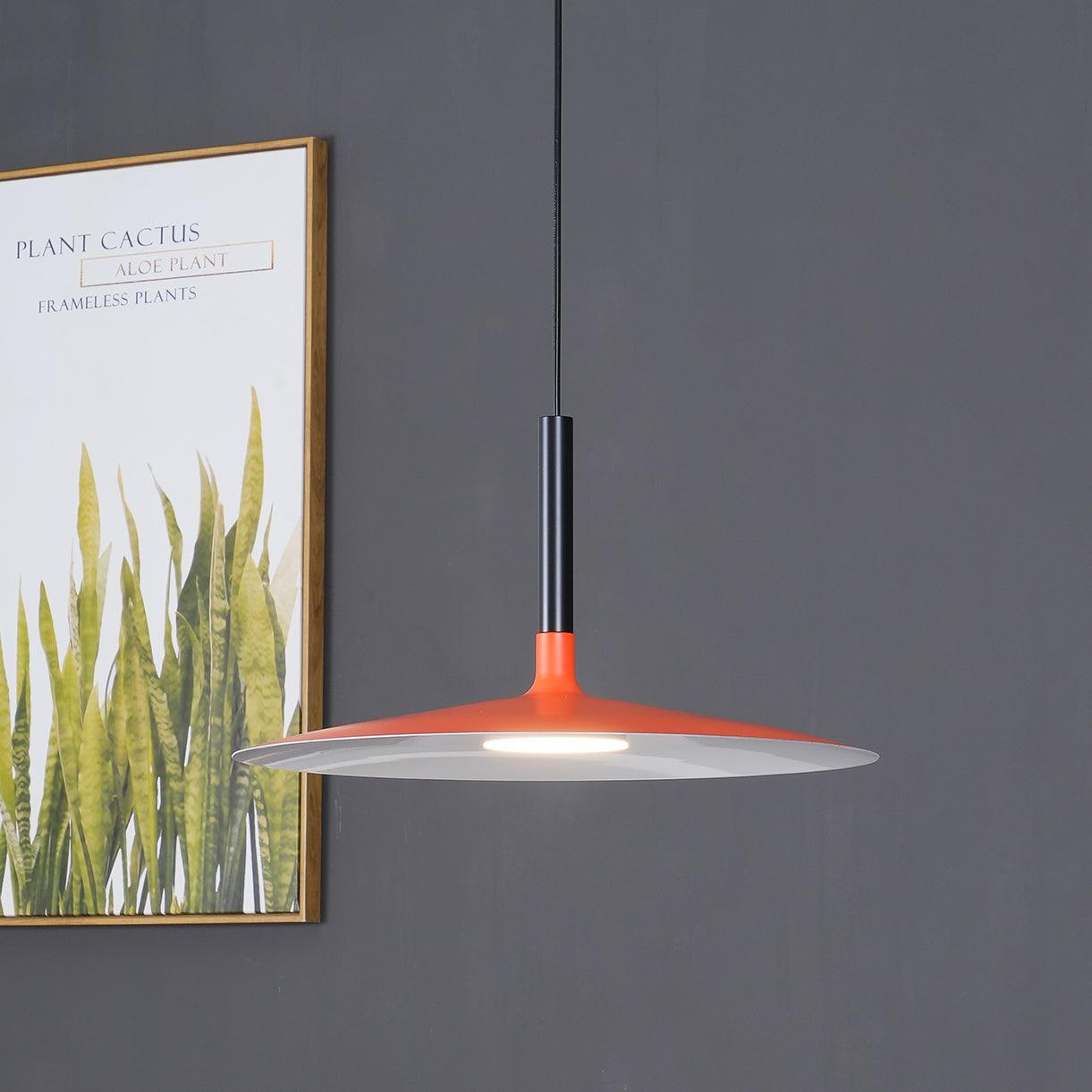 Lustra Suspension Lampe Disque Plat en Aluminium