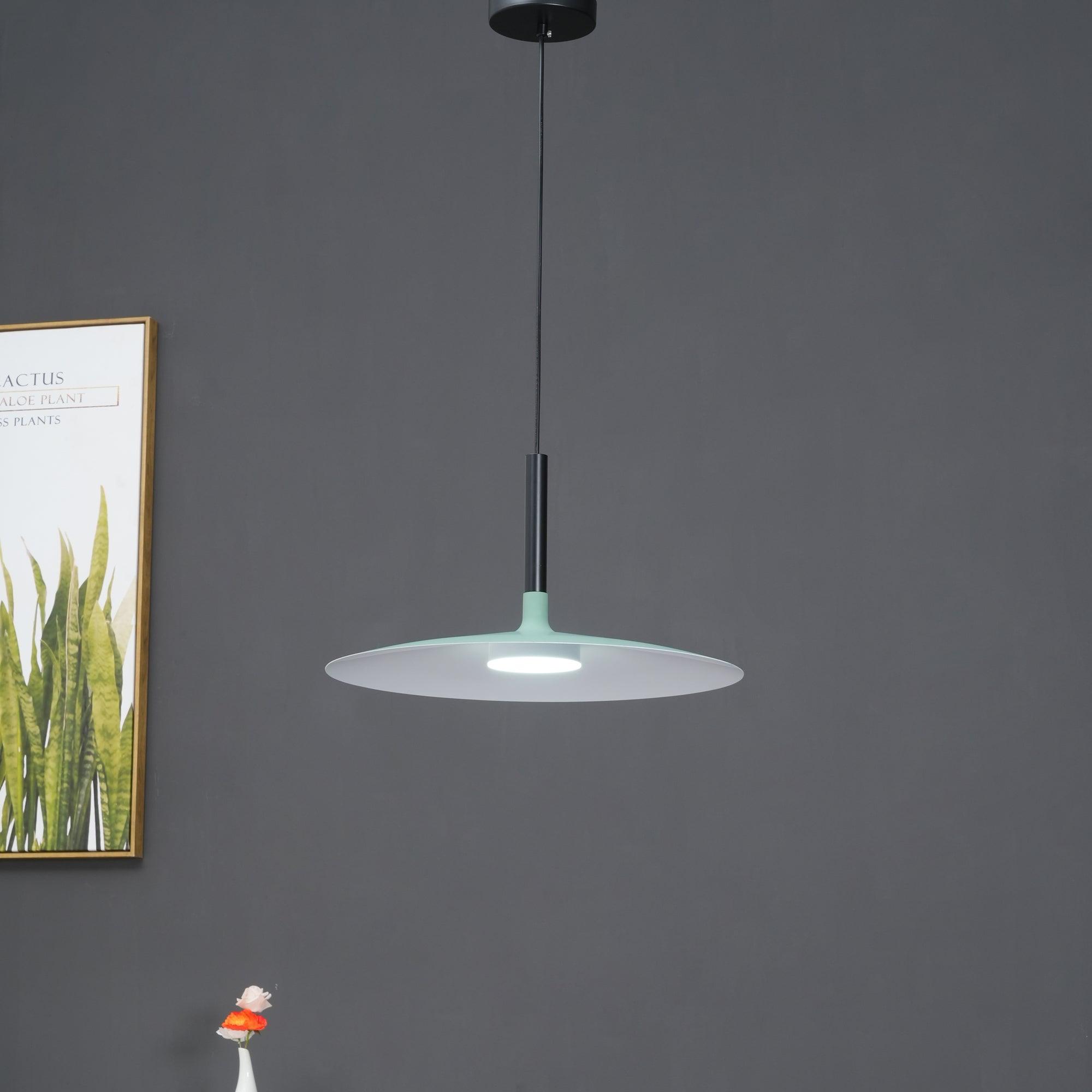 Lustra Suspension Lampe Disque Plat en Aluminium