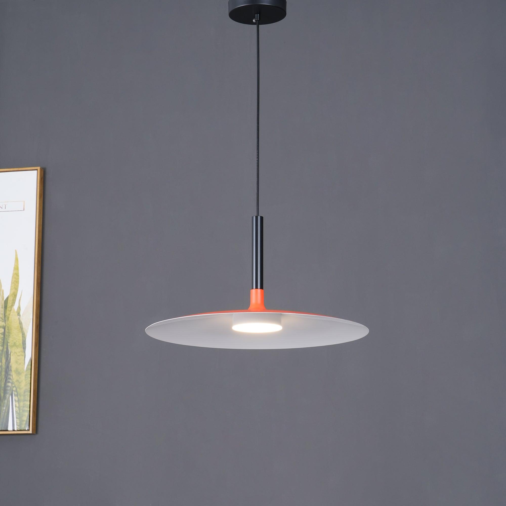 Lustra Suspension Lampe Disque Plat en Aluminium