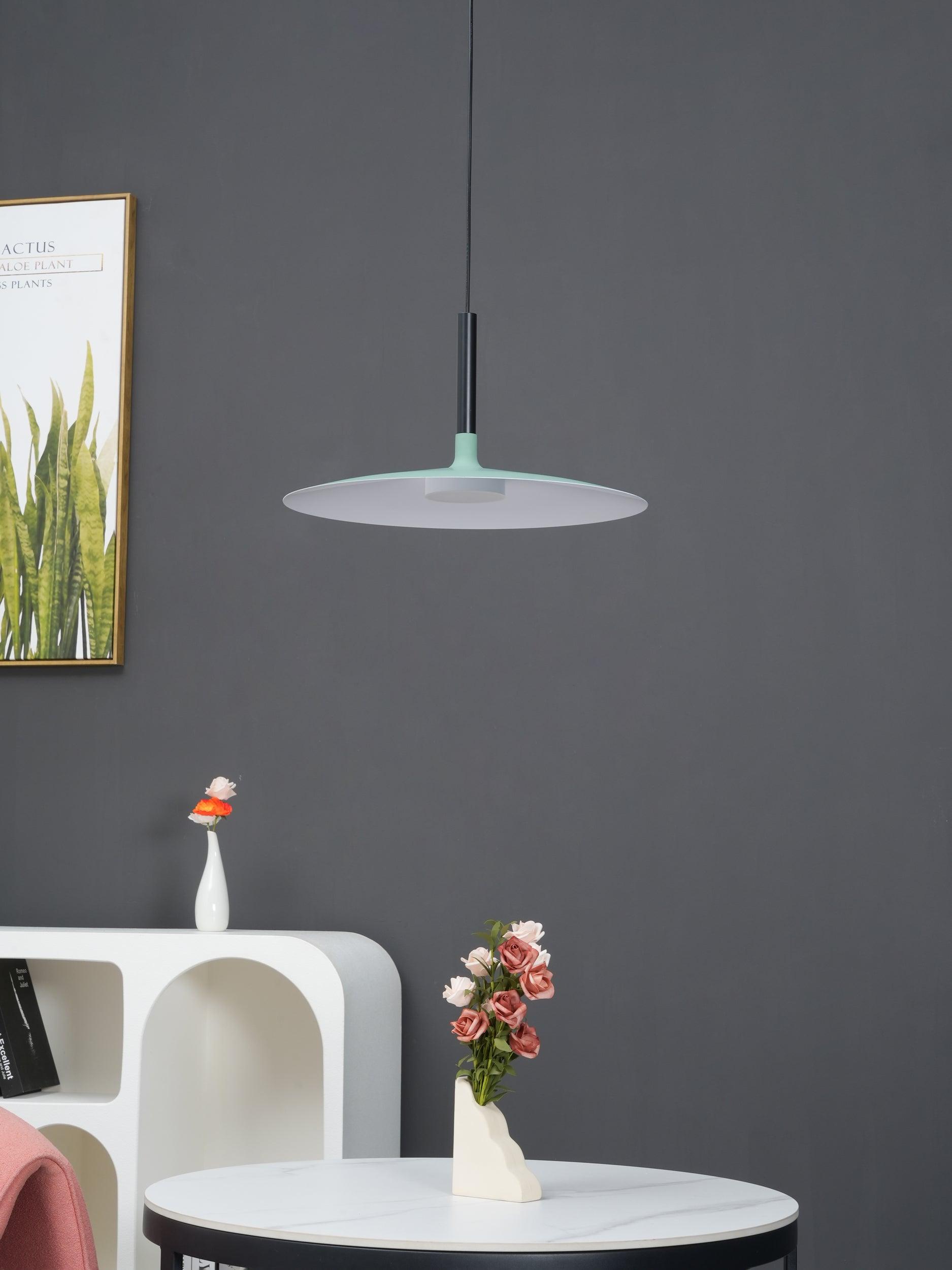 Lustra Suspension Lampe Disque Plat en Aluminium