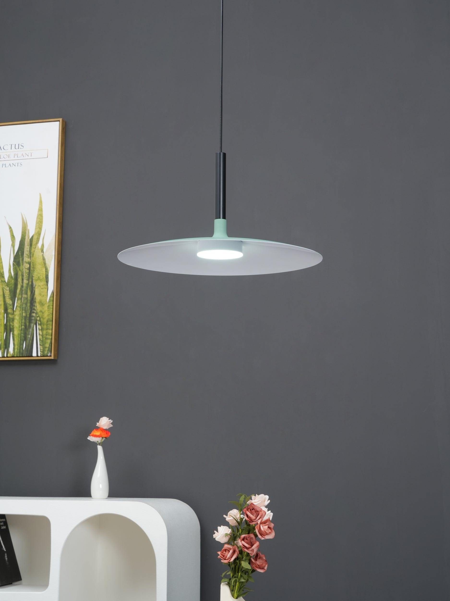 Lustra Suspension Lampe Disque Plat en Aluminium