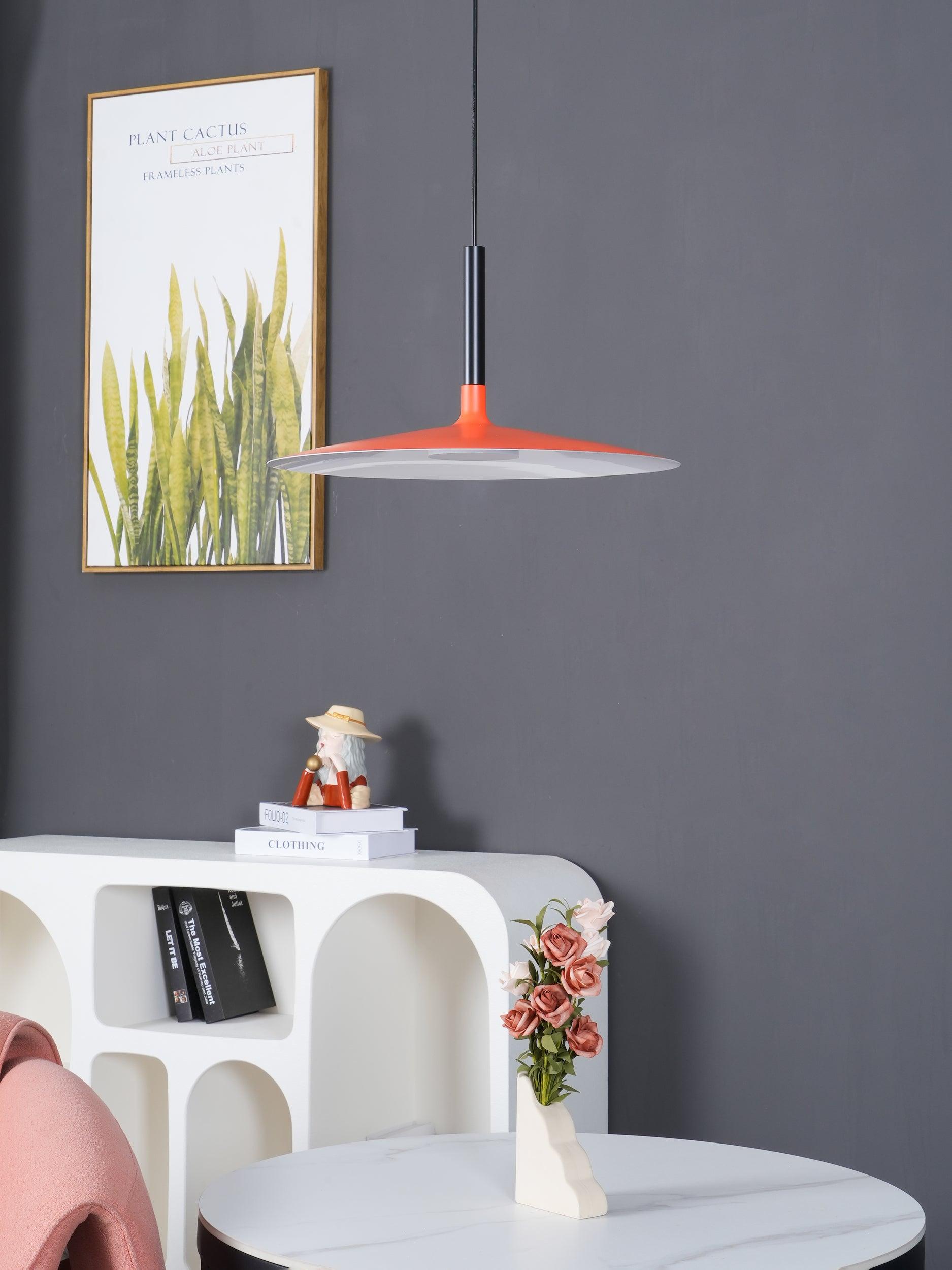 Lustra Suspension Lampe Disque Plat en Aluminium