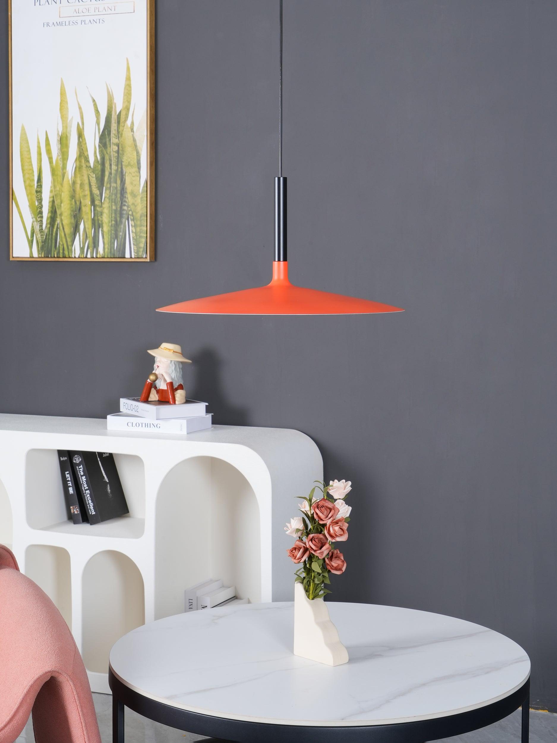 Lustra Suspension Lampe Disque Plat en Aluminium