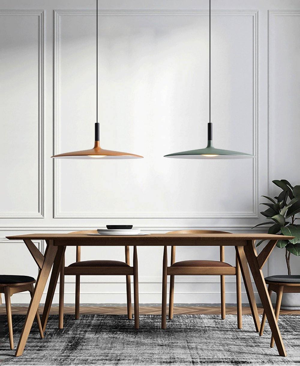 Lustra Suspension Lampe Disque Plat en Aluminium