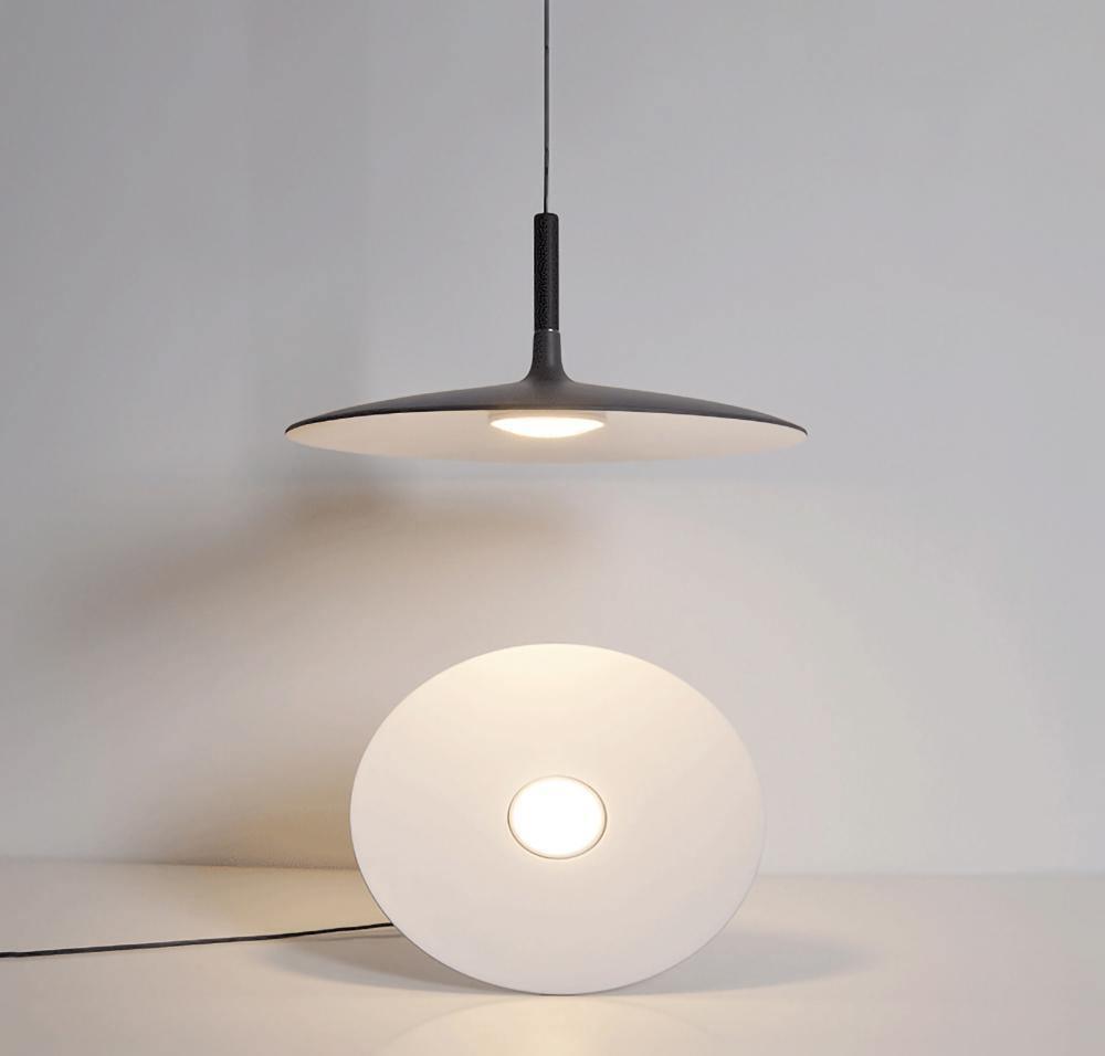 Lustra Suspension Lampe Disque Plat en Aluminium