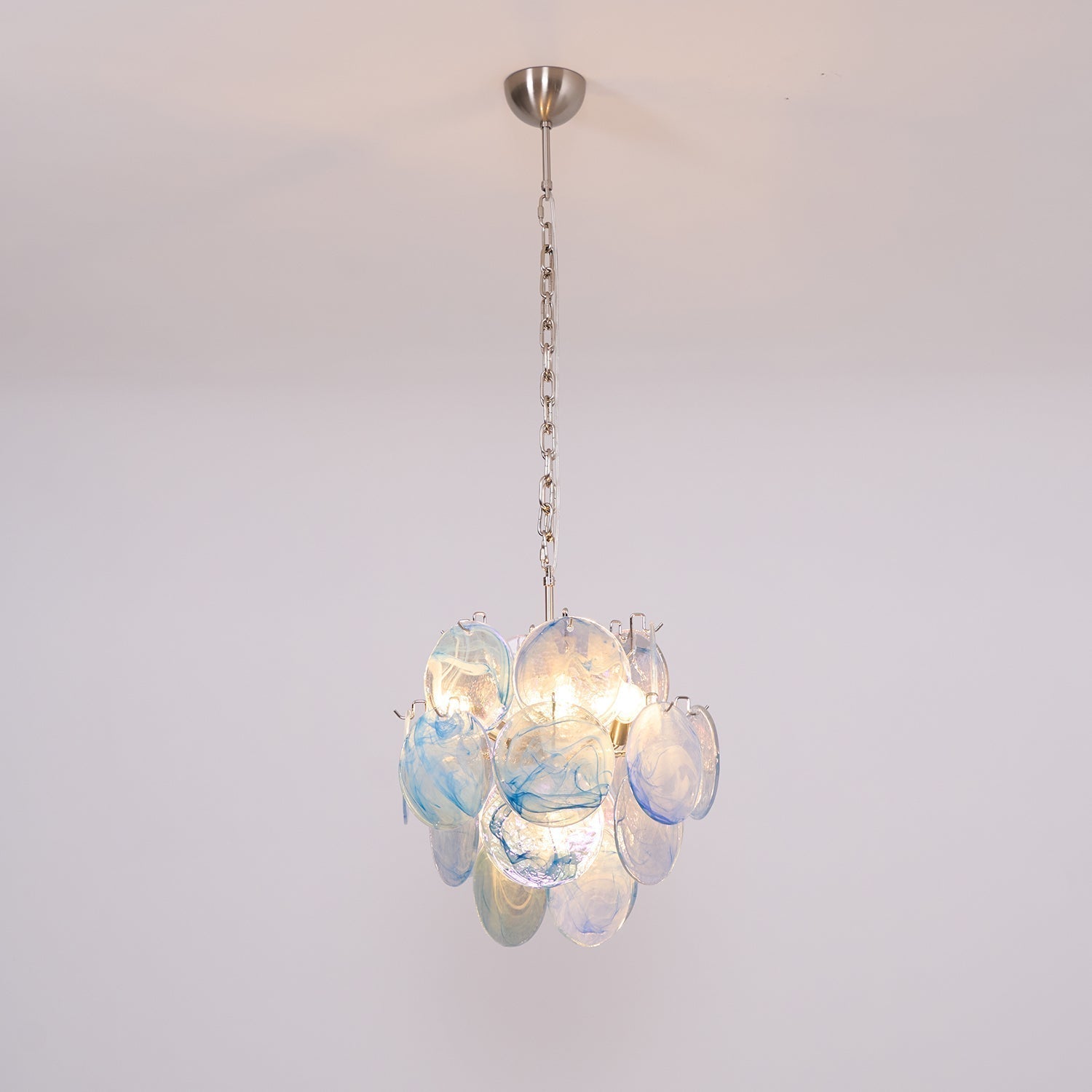 Aurora Lustre Verre Murano Bleu Aqua