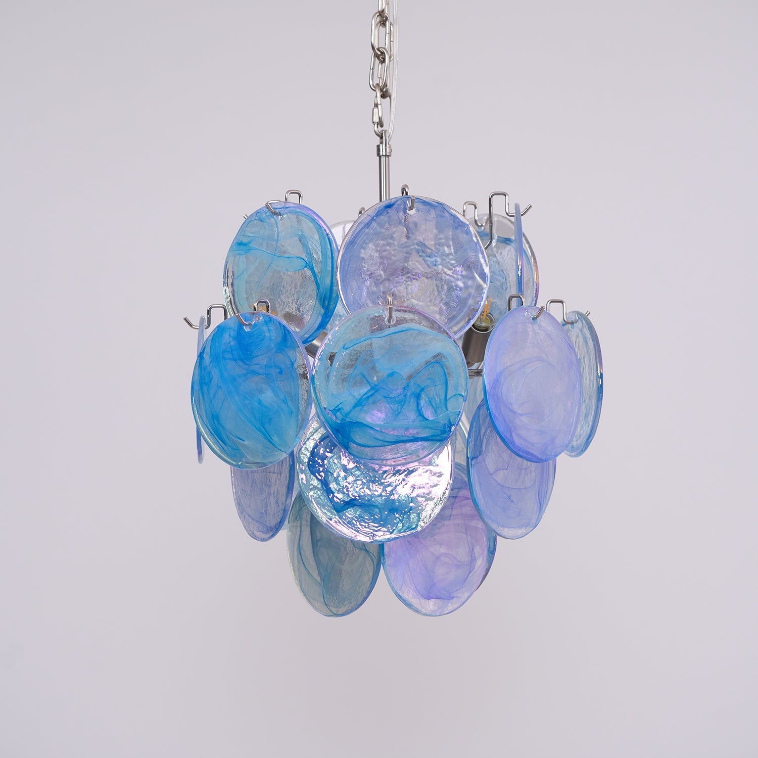Aurora Lustre Verre Murano Bleu Aqua