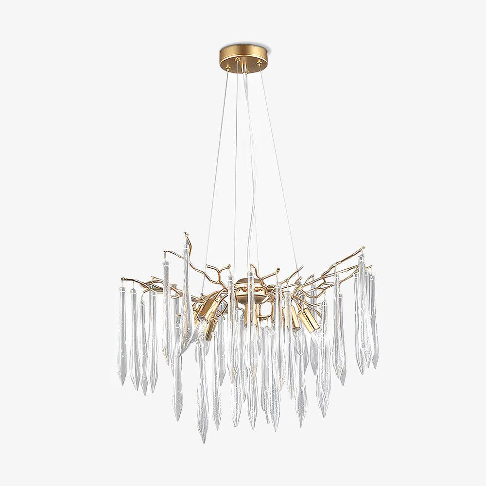 Lustra Lustre Branches Cristal Suspension Sculpturale Artistique