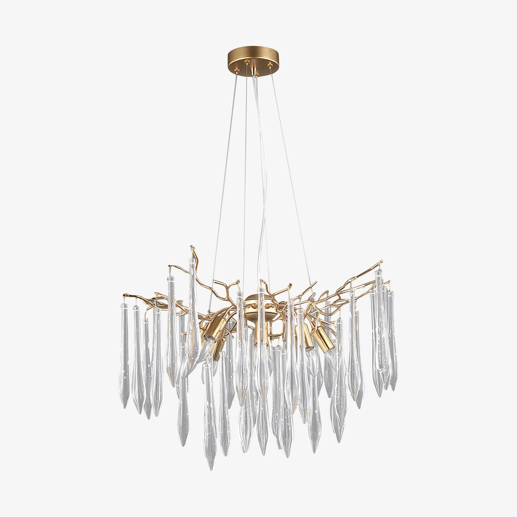 Lustra Lustre Branches Cristal Suspension Sculpturale Artistique