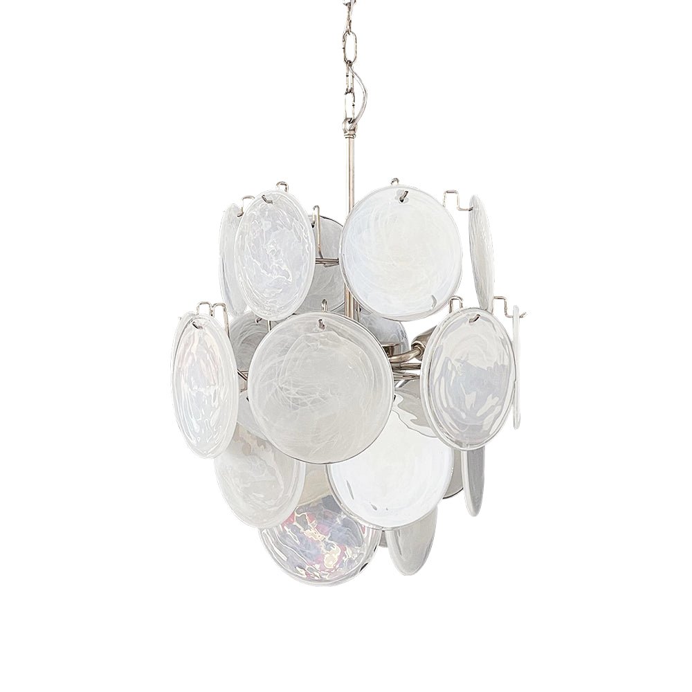 Aurora Lustre Abricot Murano Verre Disque Superposé Artistique