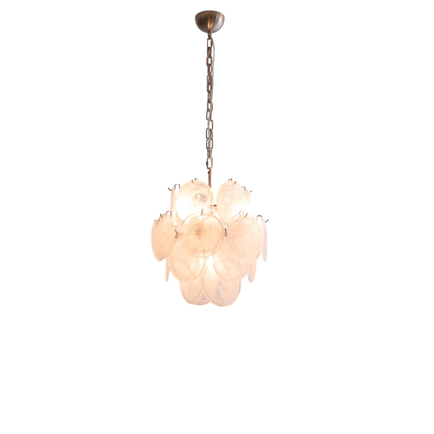 Aurora Lustre Abricot Murano Verre Disque Superposé Artistique
