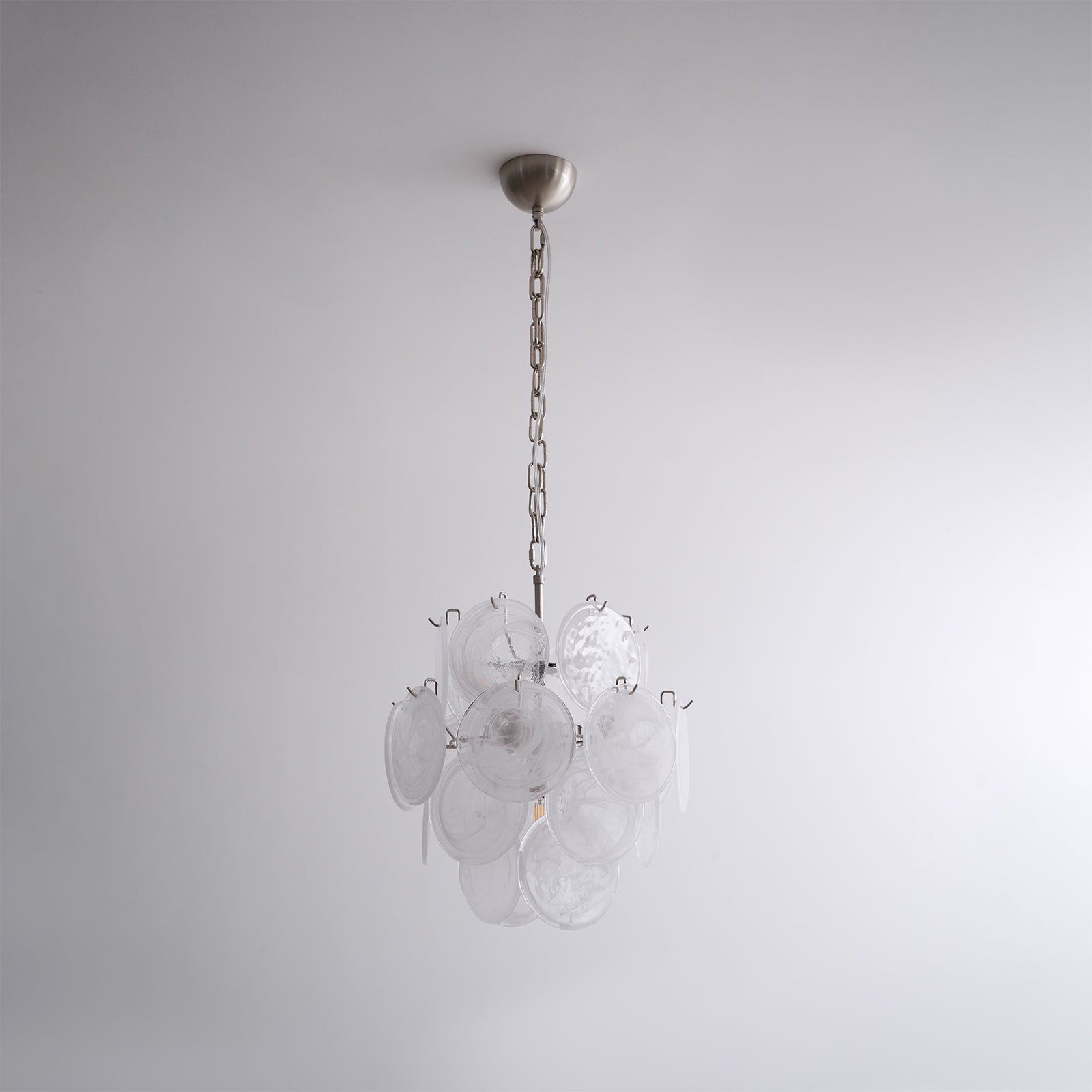 Aurora Lustre Abricot Murano Verre Disque Superposé Artistique