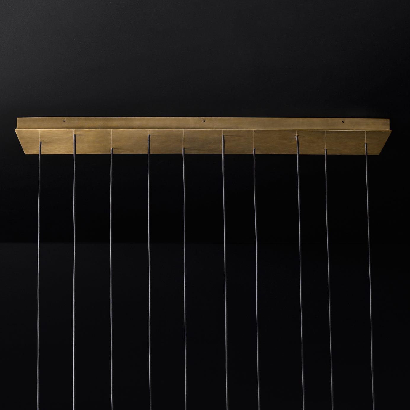 Aurance Lustre avec abat-jours en laiton poli et cristal Minimaliste