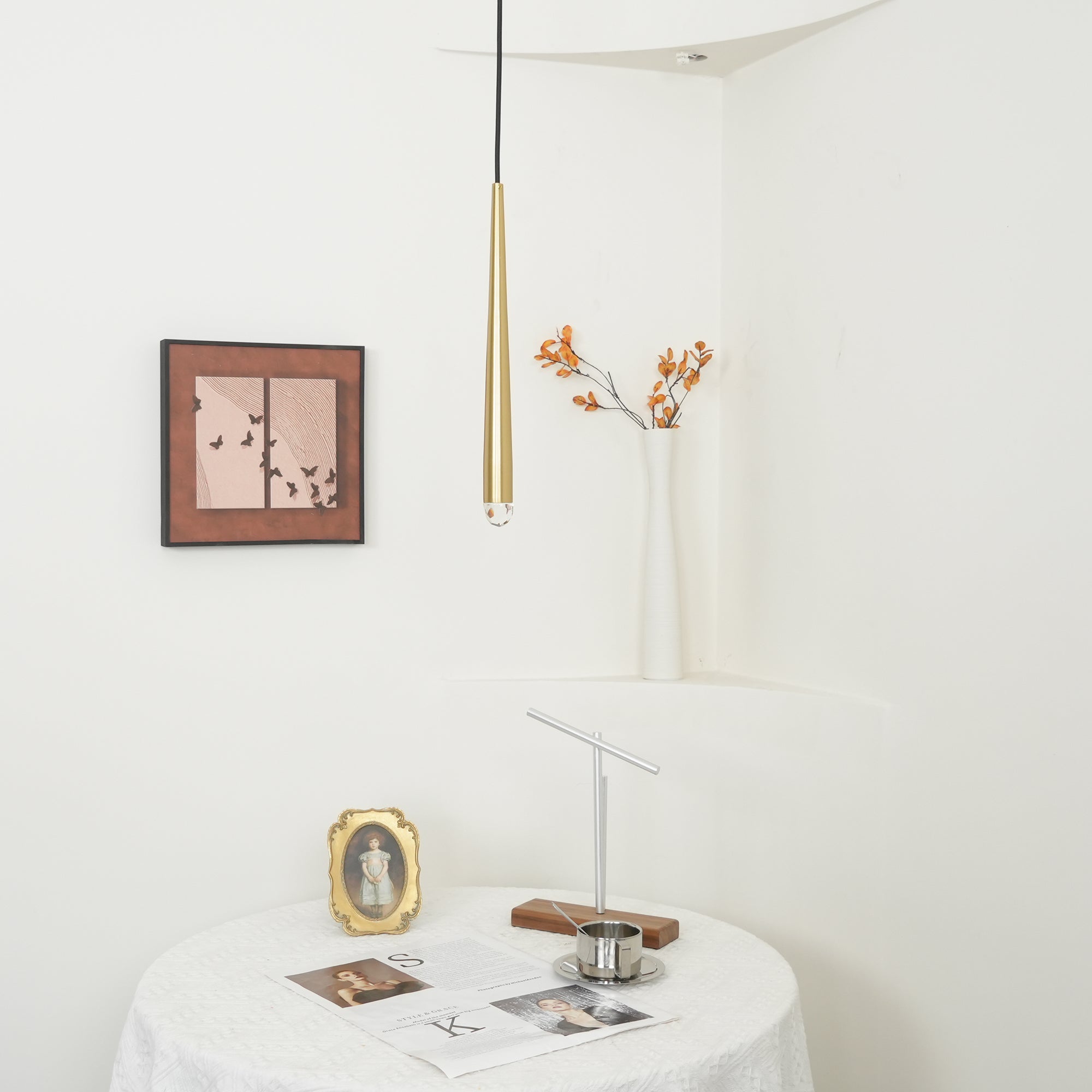 Zenith Lustre Minimaliste Cristal Laiton