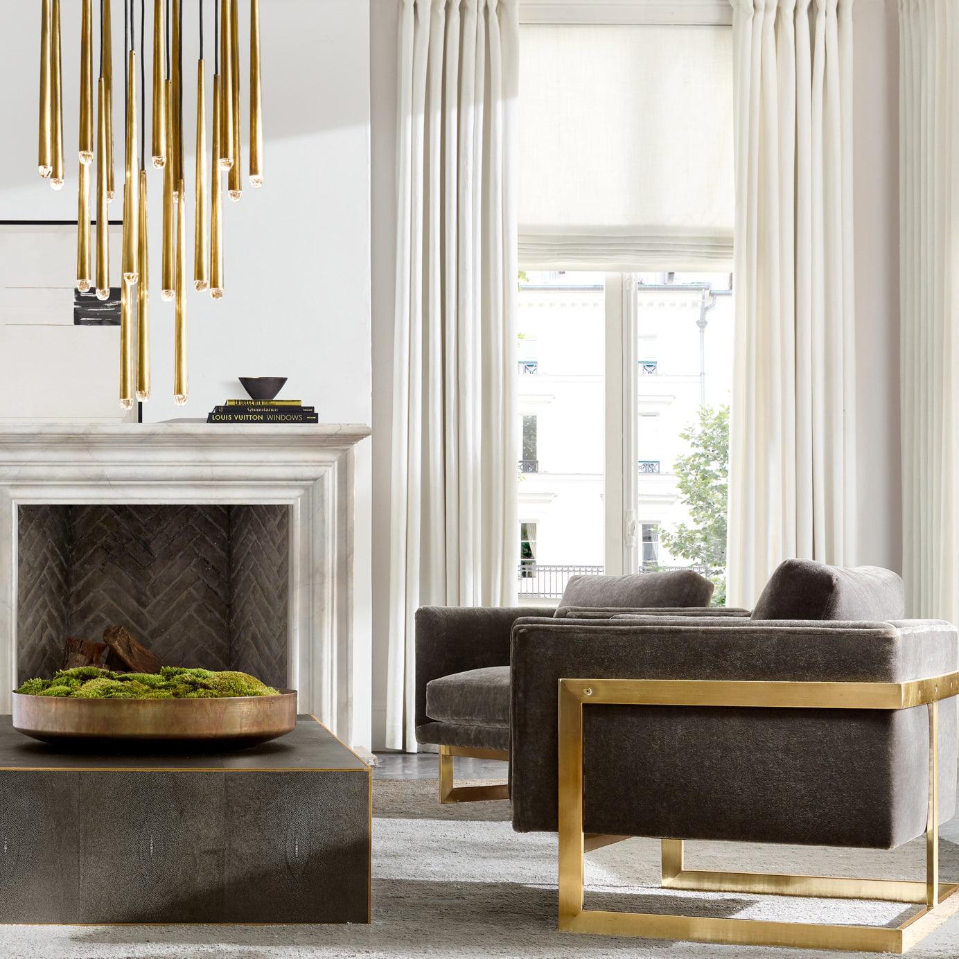 Zenith Lustre Minimaliste Cristal Laiton