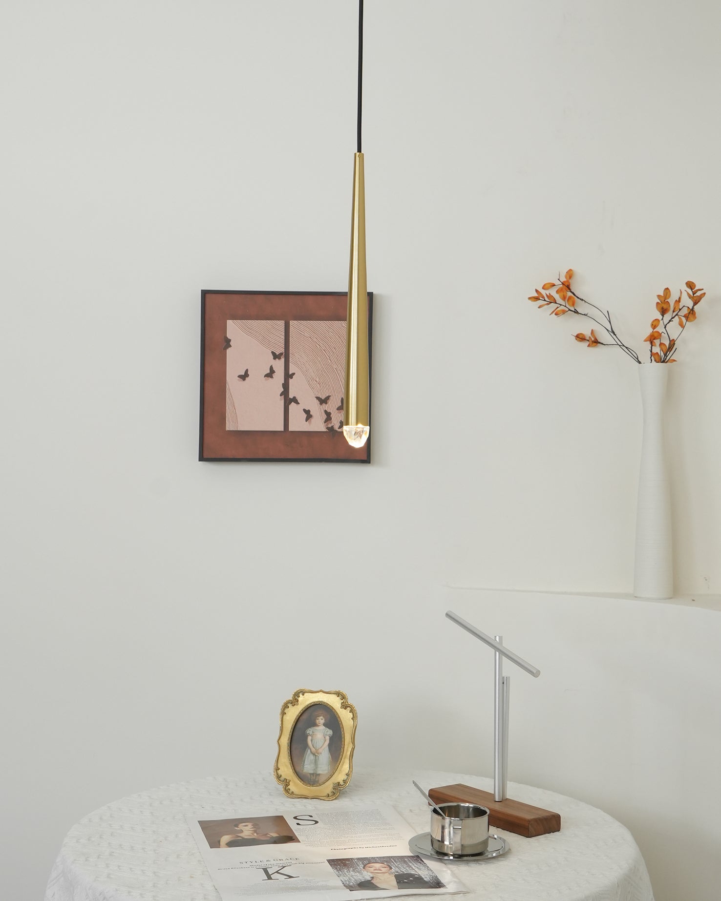 Zenith Lustre Minimaliste Cristal Laiton