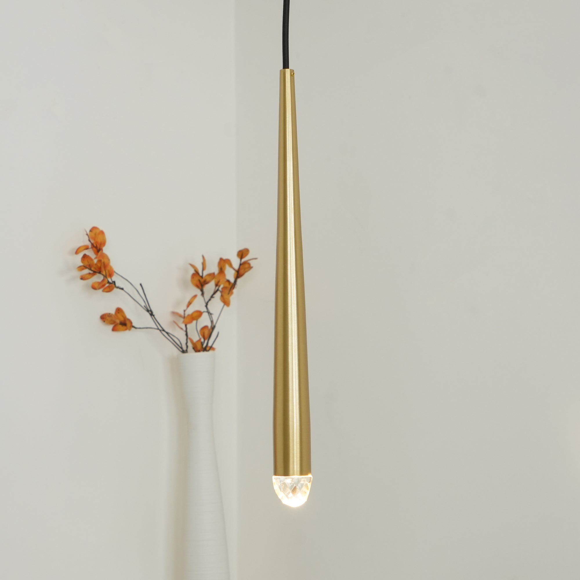 Zenith Lustre Minimaliste Cristal Laiton