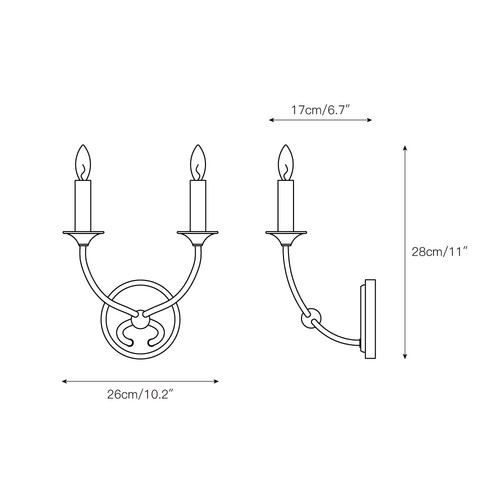 Qvistuvys Lampe Murale En Métal Minimaliste Moderne