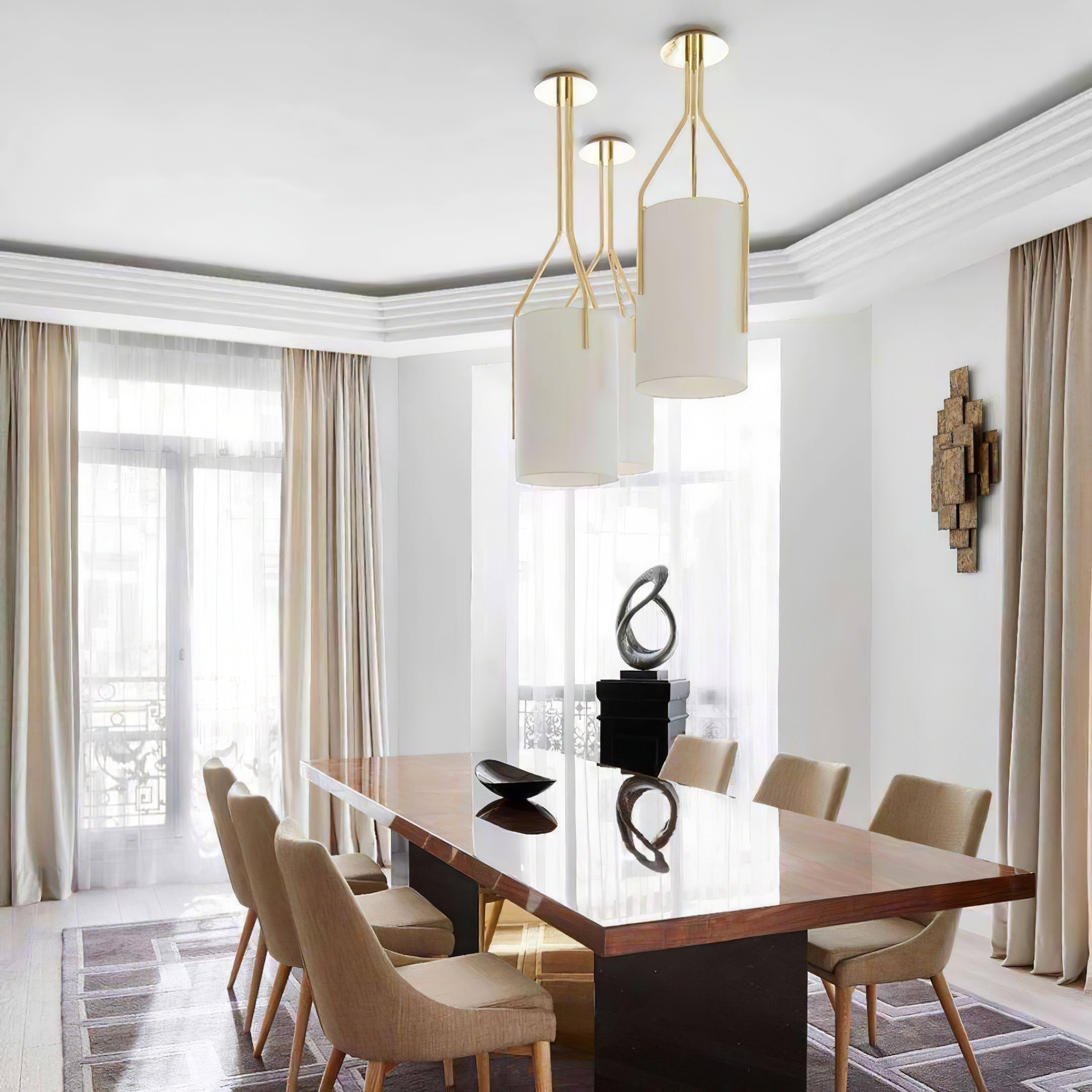 Lustra Lustre LED 3-Lumières Laiton Moderne