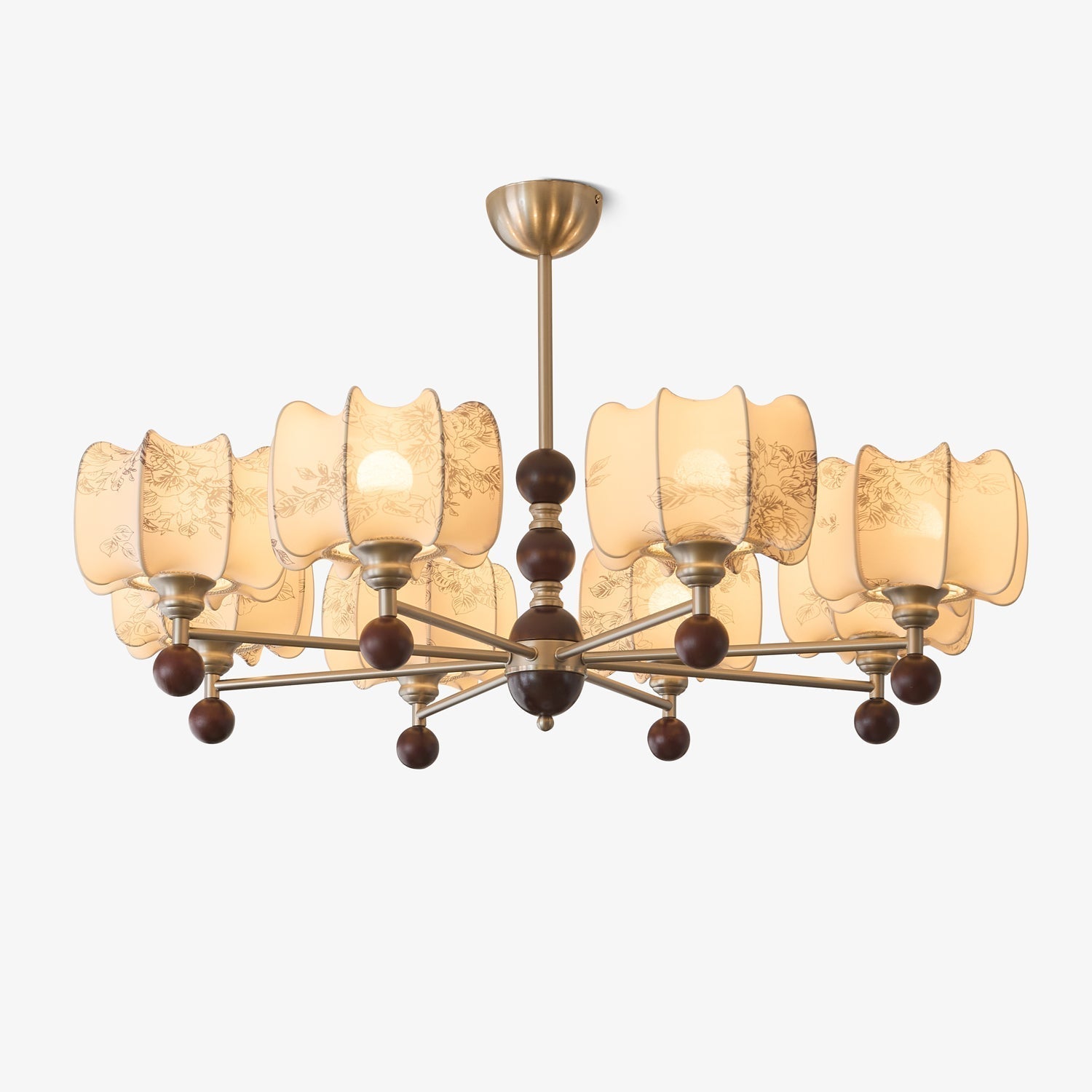 Ephaos Lustre en Bois Floral Vintage