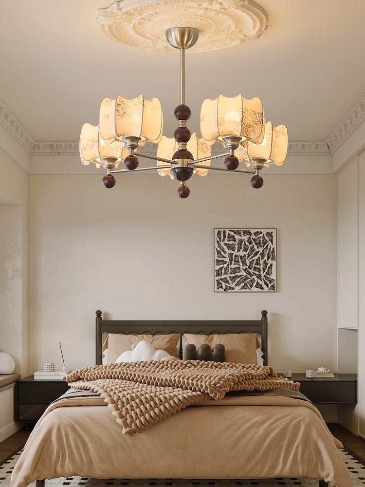 Ephaos Lustre en Bois Floral Vintage