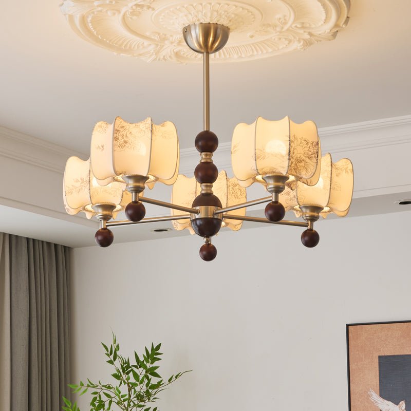 Ephaos Lustre en Bois Floral Vintage
