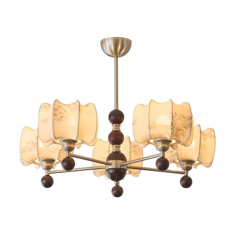 Ephaos Lustre en Bois Floral Vintage