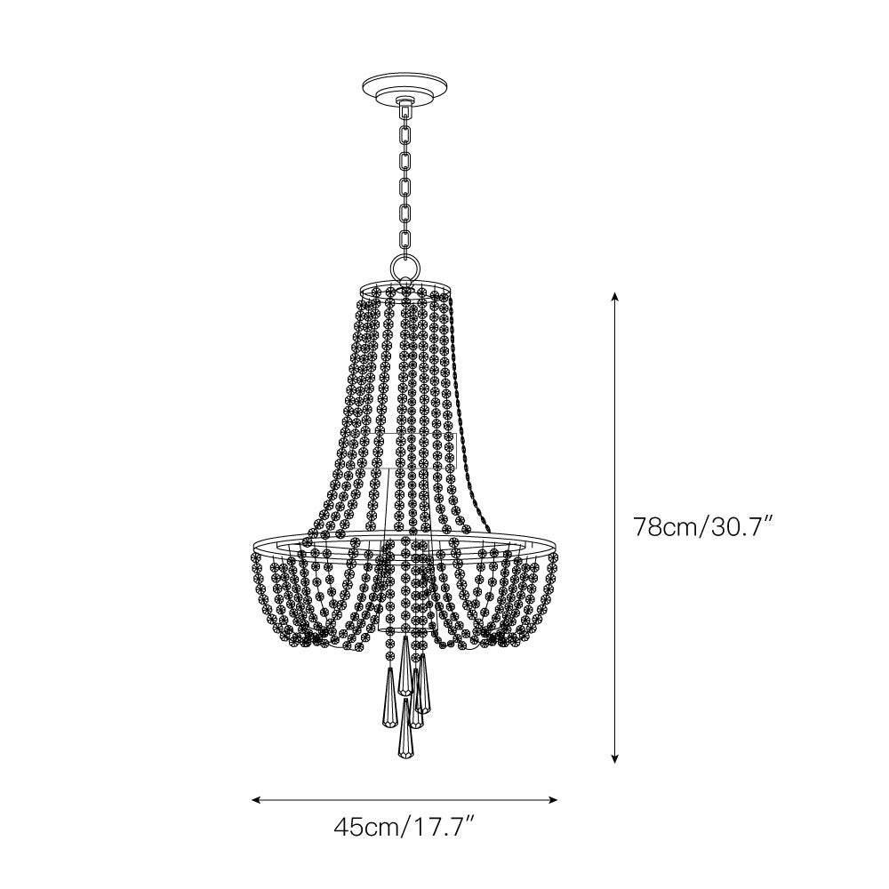 Sifuvys Lustre Métal Cristal Luxe Postmoderne