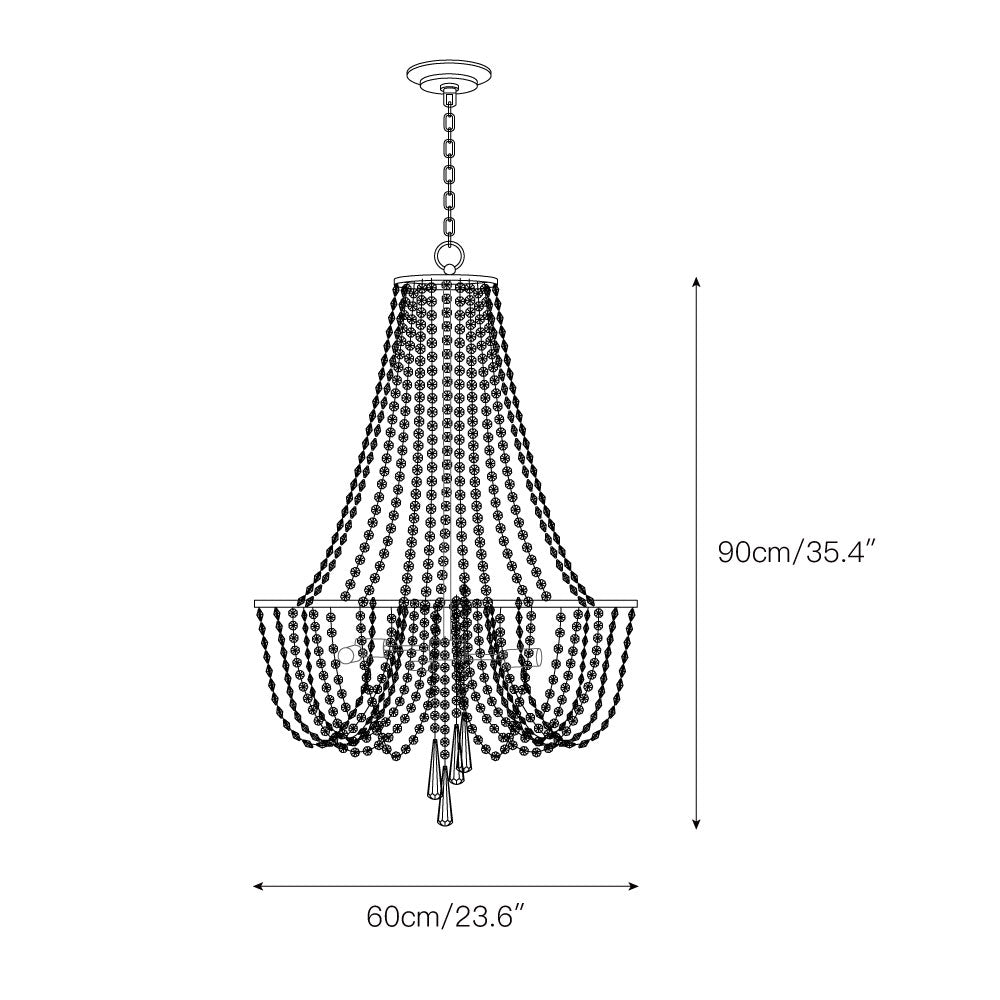 Sifuvys Lustre Métal Cristal Luxe Postmoderne