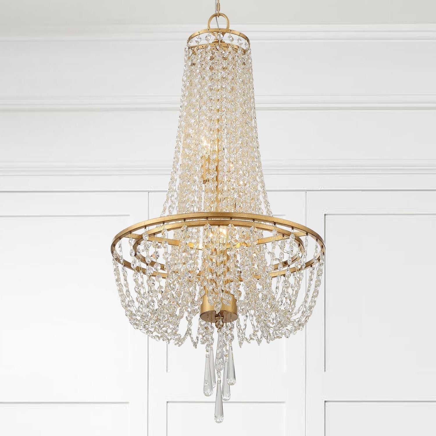 Sifuvys Lustre Métal Cristal Luxe Postmoderne