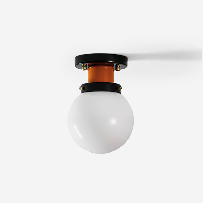 Aria Lumière de Plafond en verre Sphérique Orange et Noir