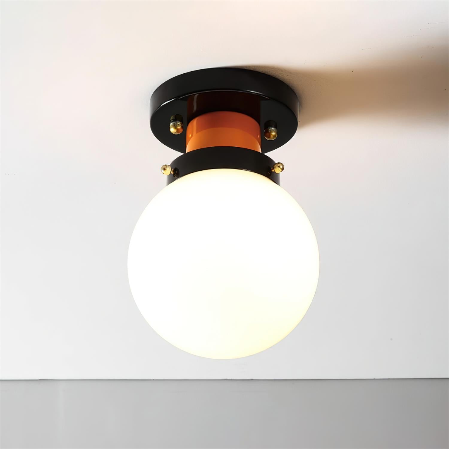 Aria Plafonnier Globe Verre Orange