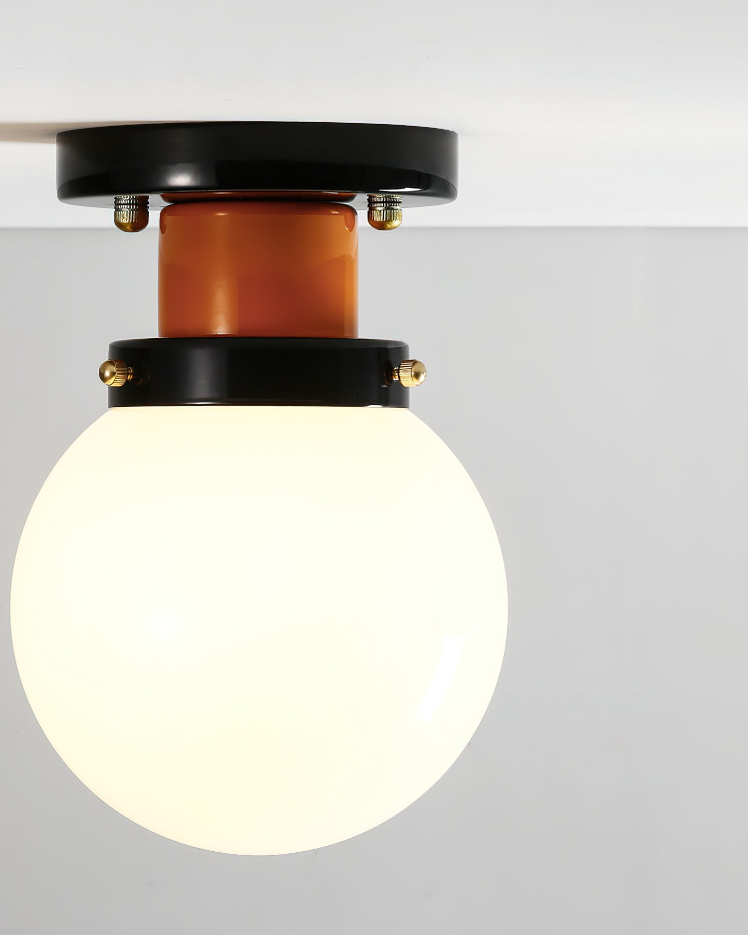 Aria Lumière de Plafond en verre Sphérique Orange et Noir