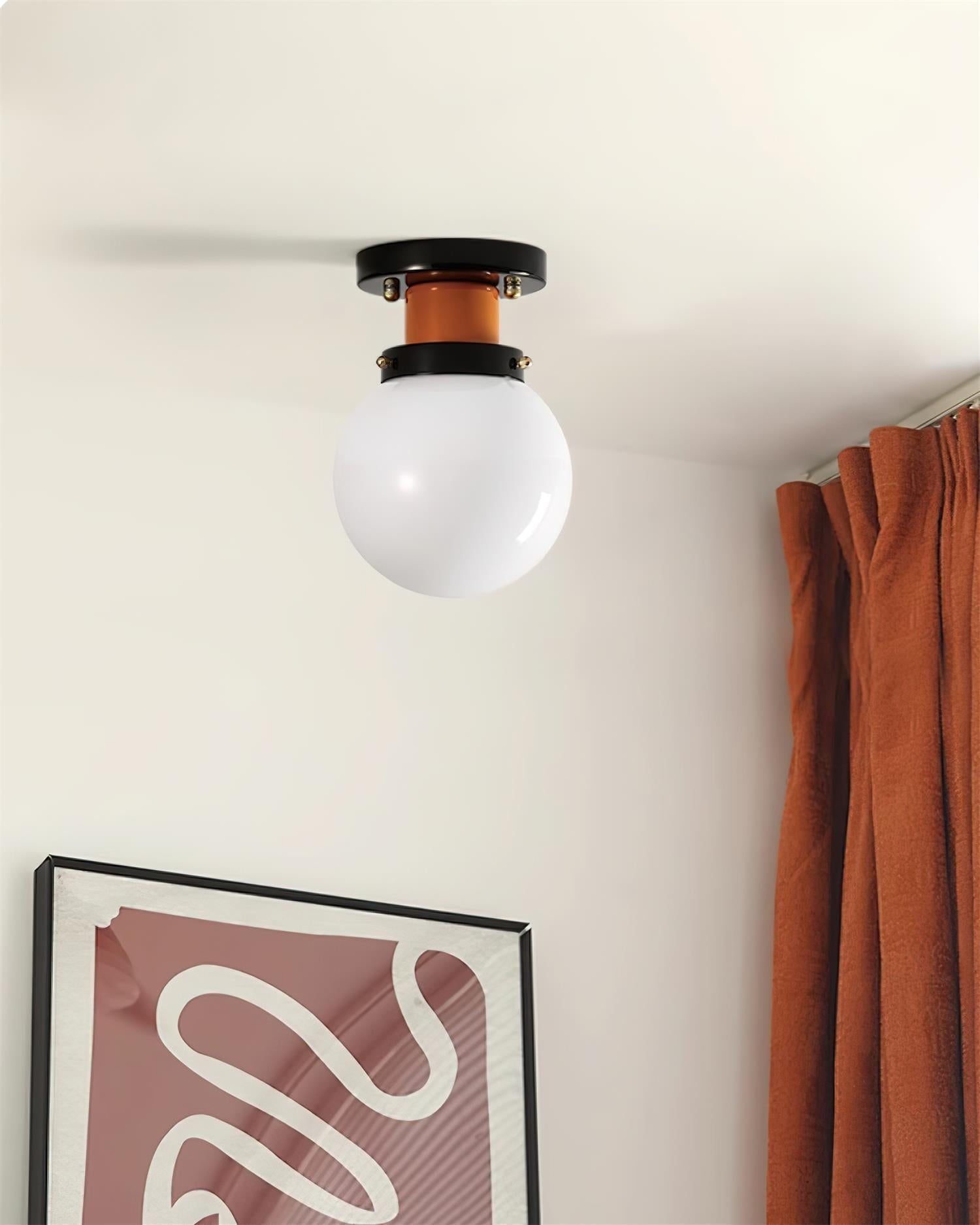 Aria Plafonnier Globe Verre Orange