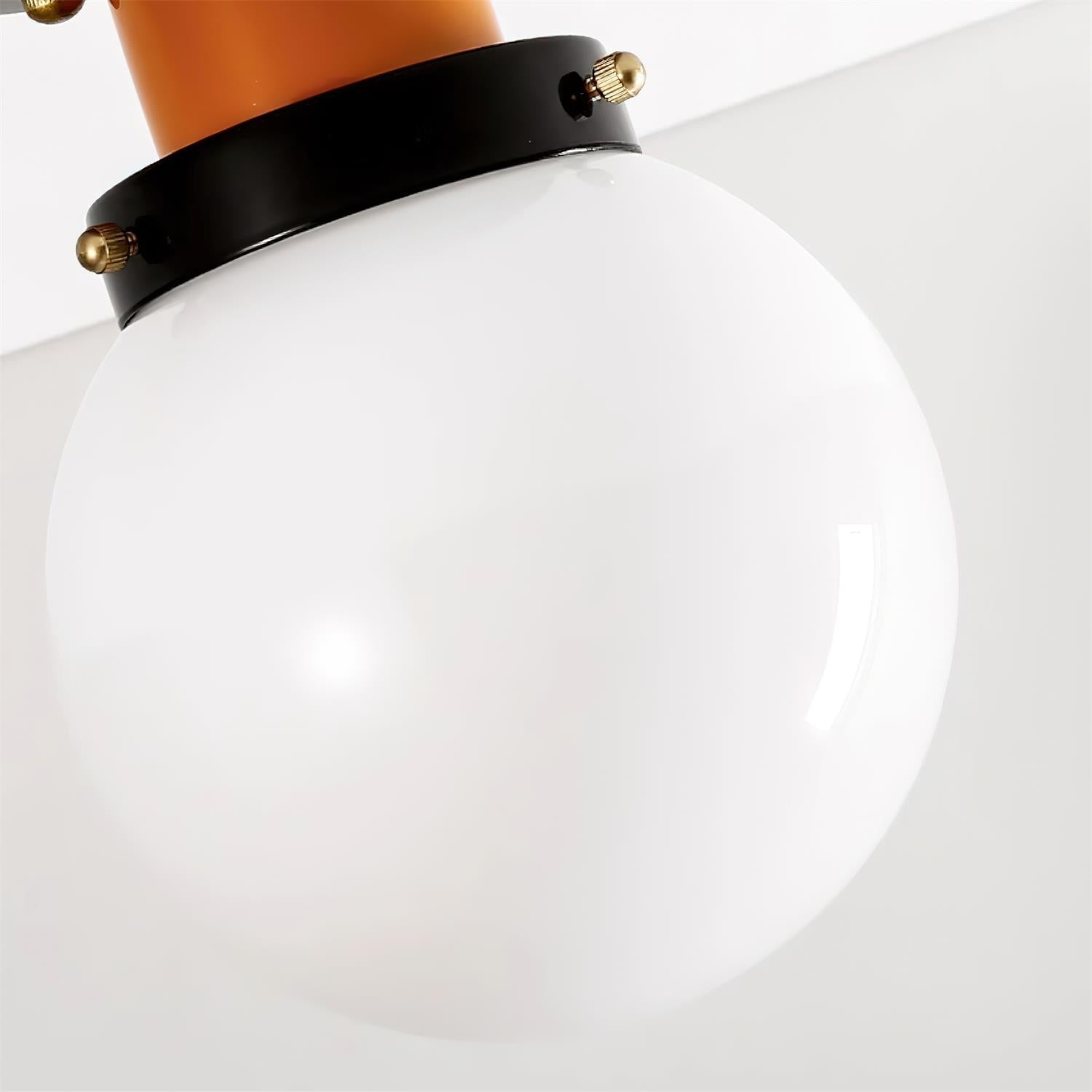 Aria Lumière de Plafond en verre Sphérique Orange et Noir