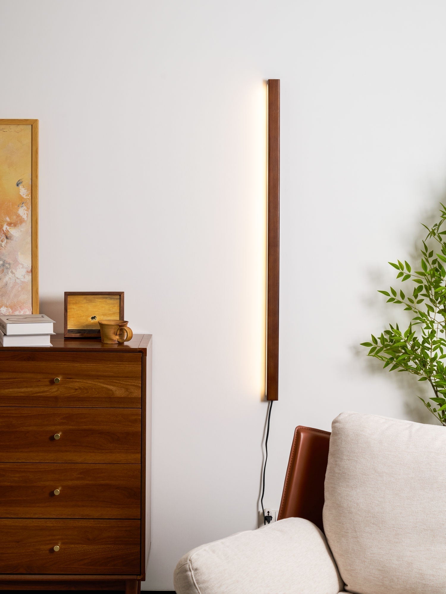 Lustra Wall Lamp Linear Wood Plug In