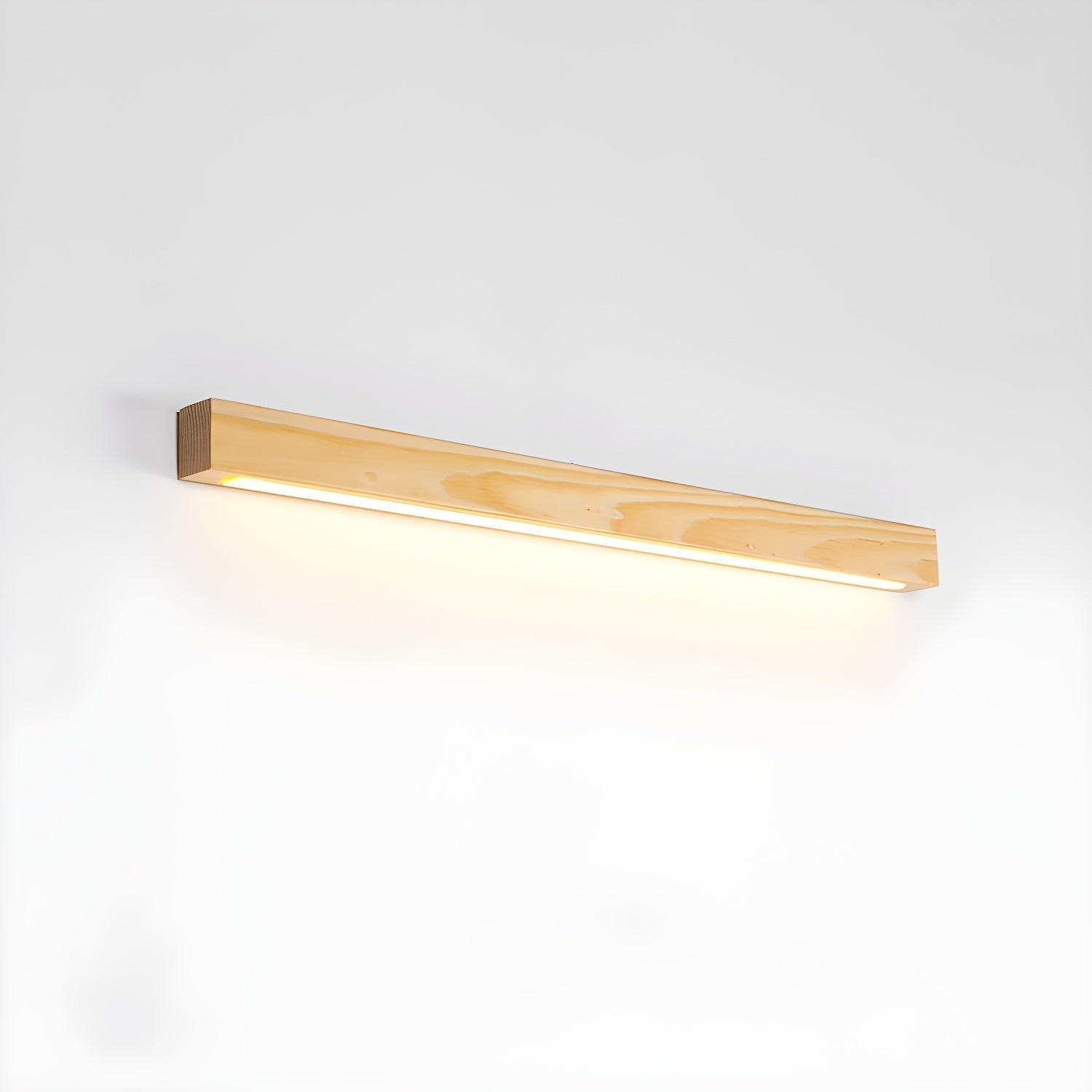 Lustra Applique Murale Linéaire Bois et LED Design Minimaliste