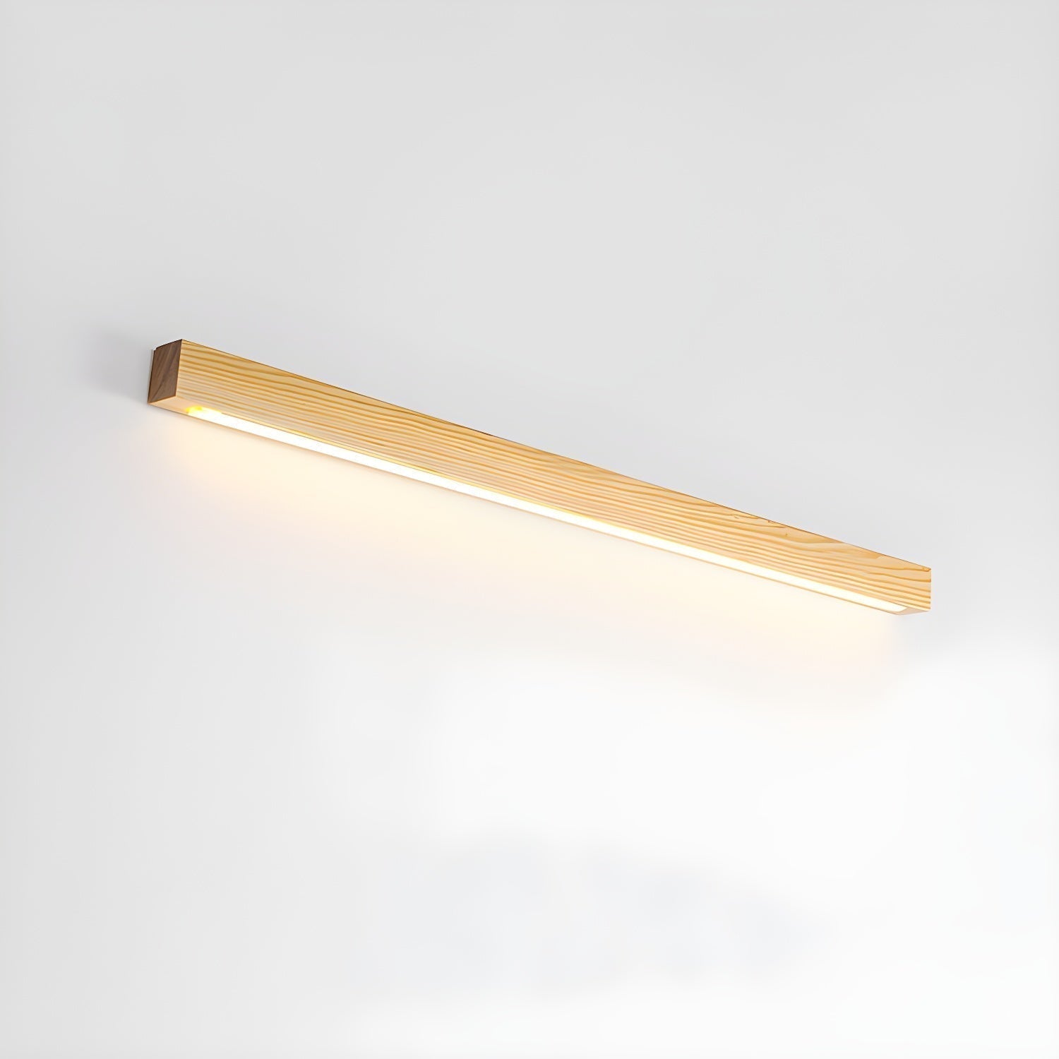 Lustra Applique Murale Linéaire Bois et LED Design Minimaliste