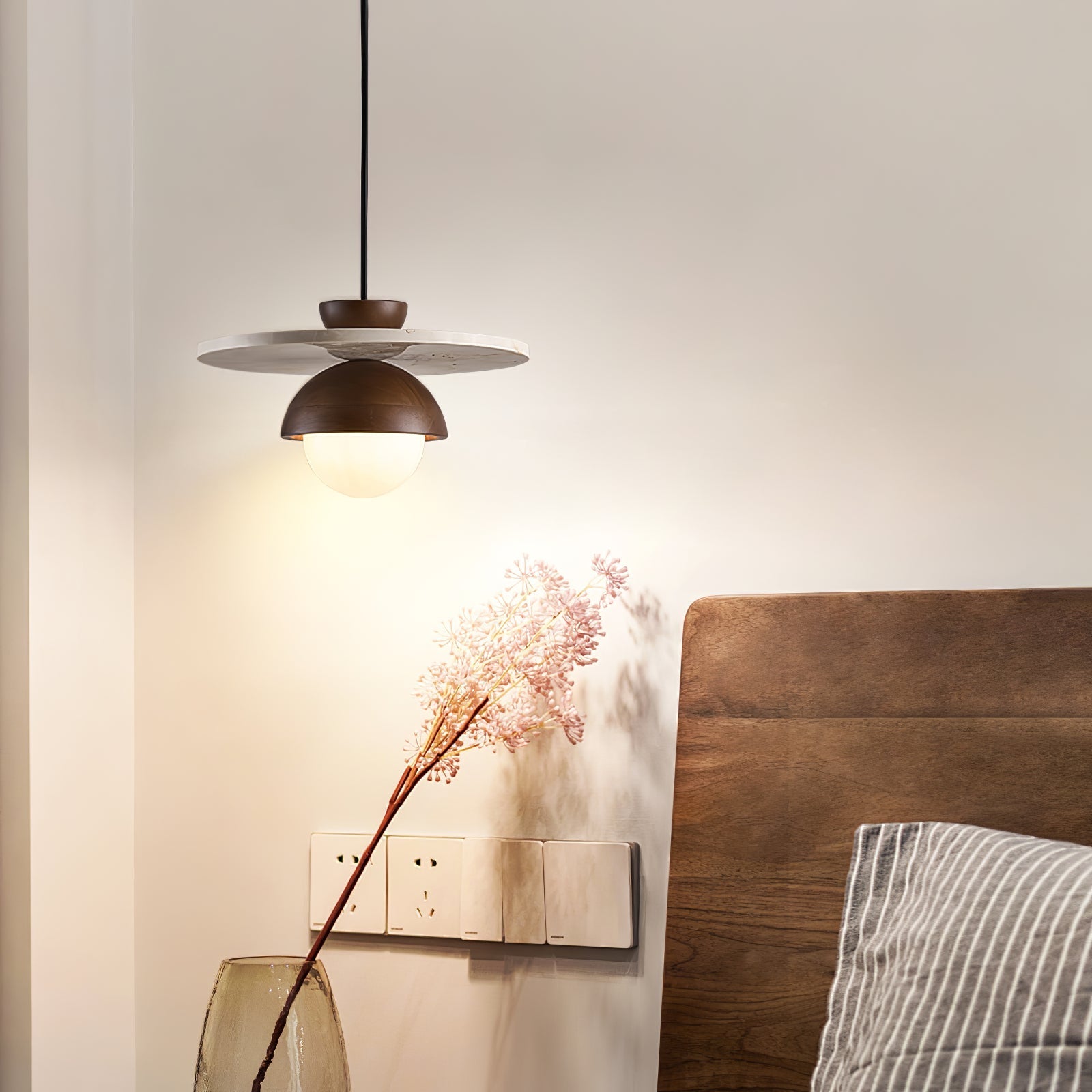 Vera Travertin Verre Pendentif Lumière Design