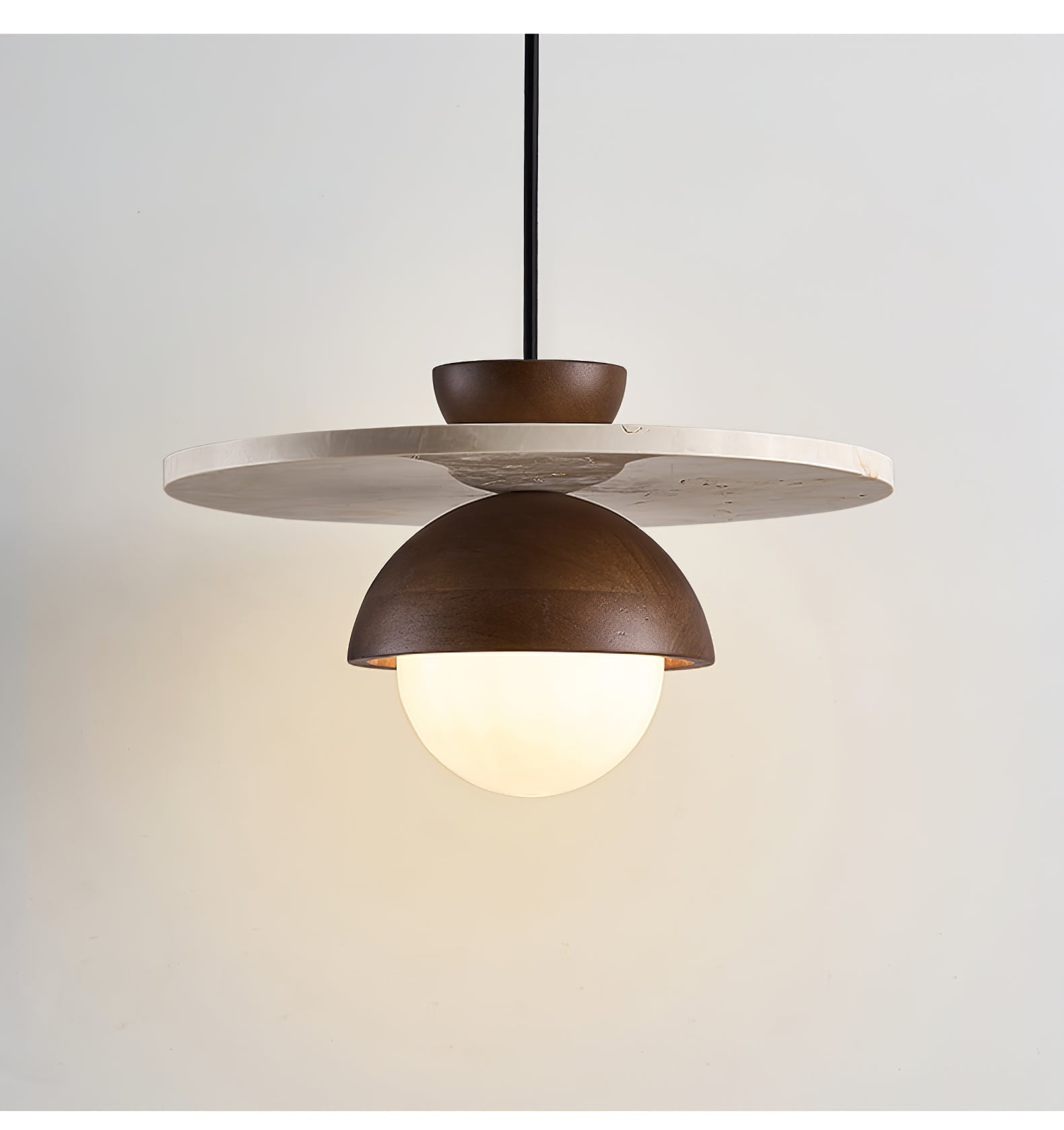 Vera Travertin Verre Pendentif Lumière Design