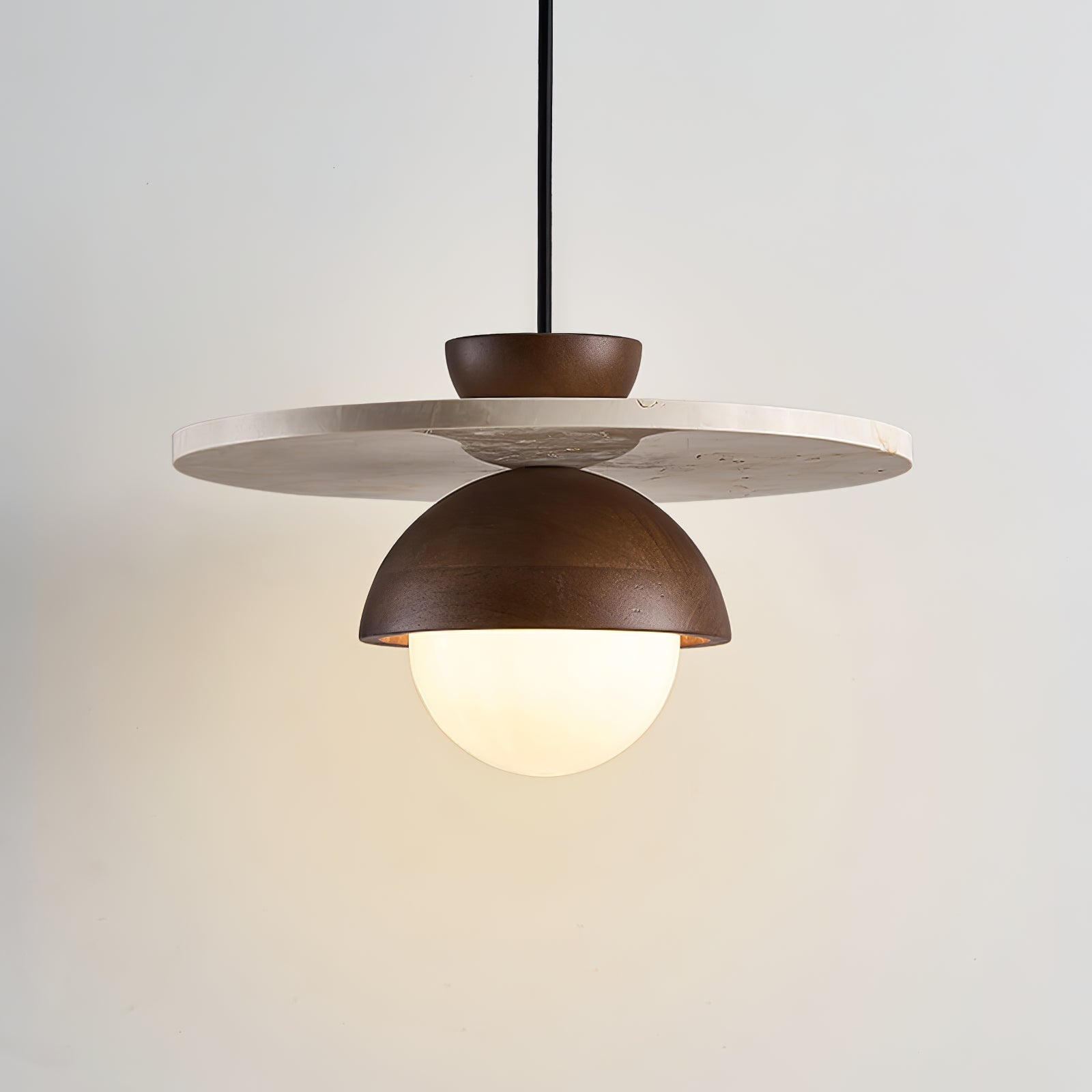 Vera Travertin Verre Pendentif Lumière Design
